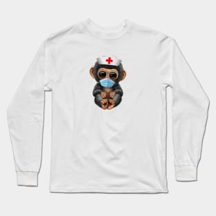 Cute Baby Chimp Nurse Long Sleeve T-Shirt